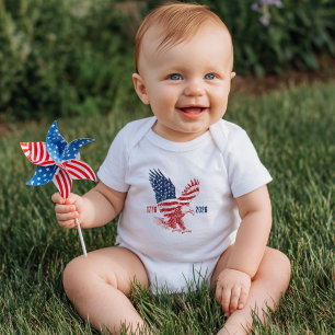 Body Para Bebé Águila Americana Patriótica Feliz 250 Aniversario