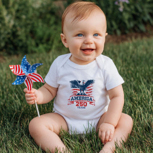 Body Para Bebé Águila Americana Patriótica Feliz 250 Aniversario