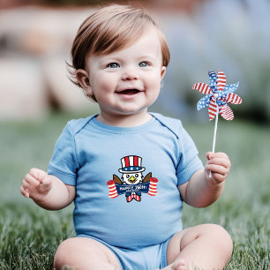 Body Para Bebé Águila Americana Patriótica Feliz 250 Aniversario