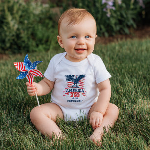 Body Para Bebé Águila Americana Patriótica Feliz 250 Aniversario