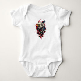 Body Para Bebé Águila Americana Patriótica Vintage 4 de Julio