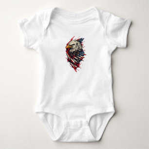 Body Para Bebé Águila Americana Patriótica Vintage 4 de Julio
