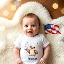 Águila bebé patriota linda personalizada