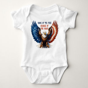 Body Para Bebé Águila calva y estrellas y rayas vibrantes