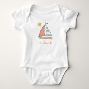 Body Para Bebé Ahoy es un Niño Fiesta de Bebé Náutica