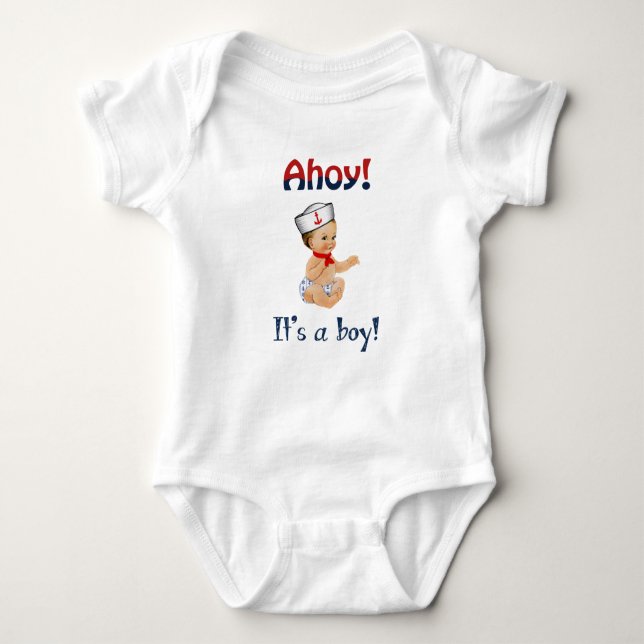 Body Para Bebé Ahoy es una camiseta de un niño de una pieza (Anverso)