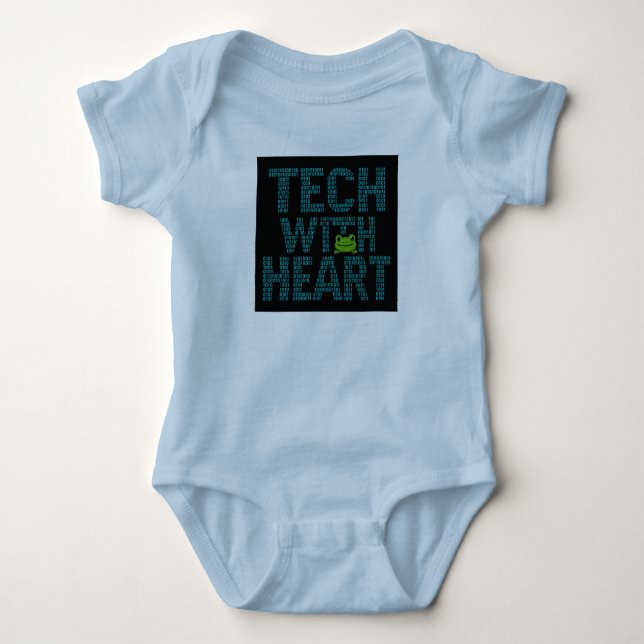 Body Para Bebé AI: Tech With Heart Frog  (Anverso)