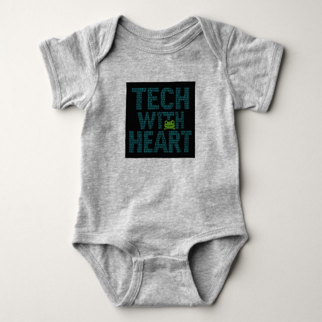 Body Para Bebé AI: Tech With Heart Frog  (Anverso)