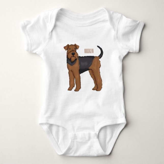 Body Para Bebé Airedale terrier dog cartoon illustration  (Anverso)
