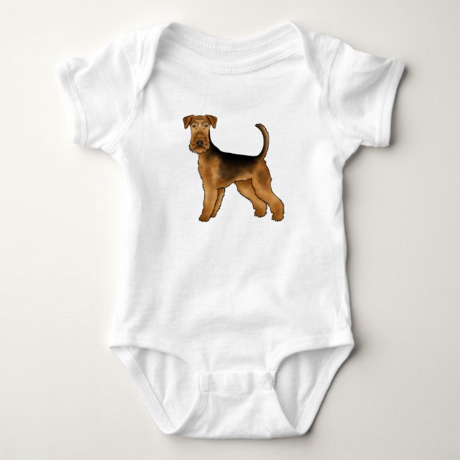 Body Para Bebé Airedale Terrier Personalizado Bingley Terrier Cut (Anverso)