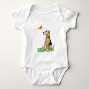 Body Para Bebé Airedale Terrier y mariposa