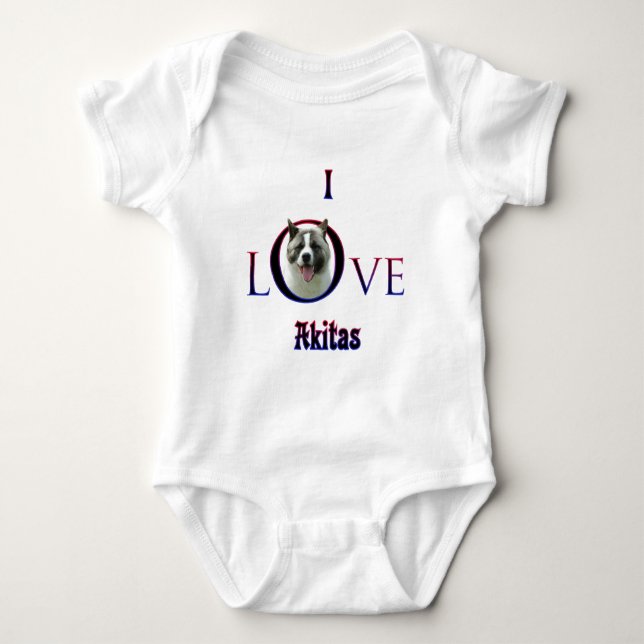 Body Para Bebé Akita I Love (Anverso)