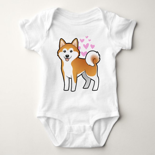 Body Para Bebé Akita Inu/amor de Shiba Inu (Anverso)