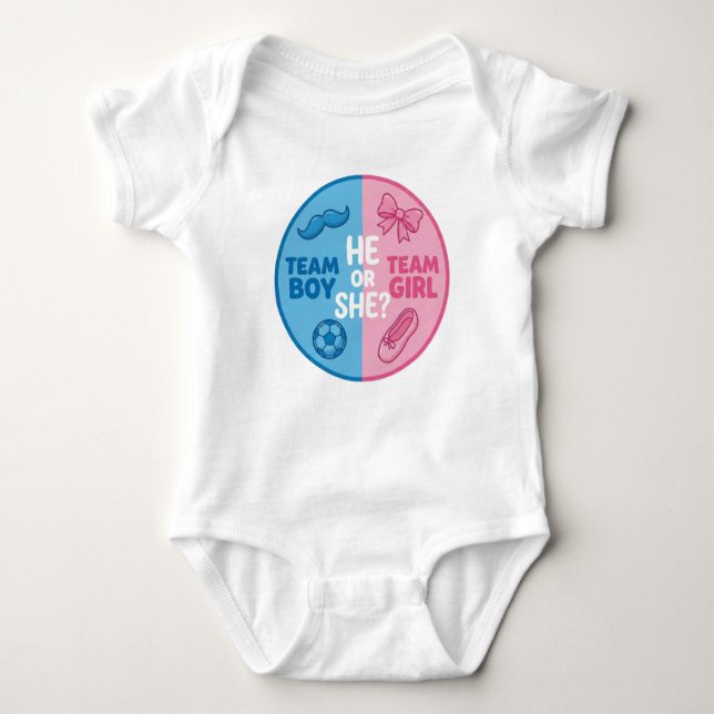 Body Para Bebé Akvarell Blommig Baby Gender Reveal Pojke eller Fl (Anverso)