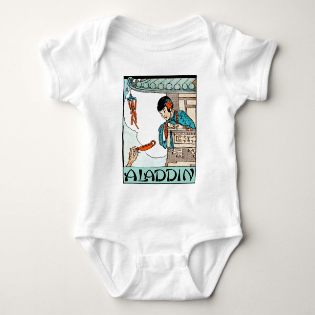 Body Para Bebé Aladdin Chino Vintage Magic Lantern (Anverso)