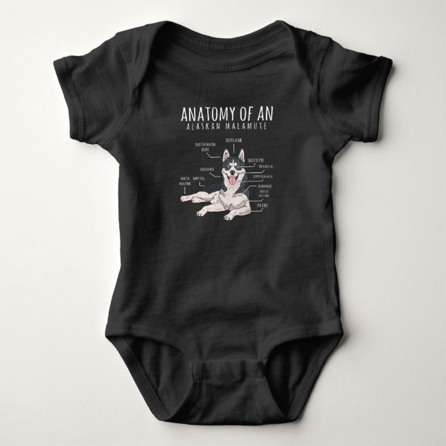 Body Para Bebé Alaskan Malamute graciosa dueña de perros (Anverso)