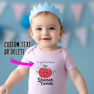 Body Para Bebé 🍎 Alegre Esparkle de Apple con texto personalizad