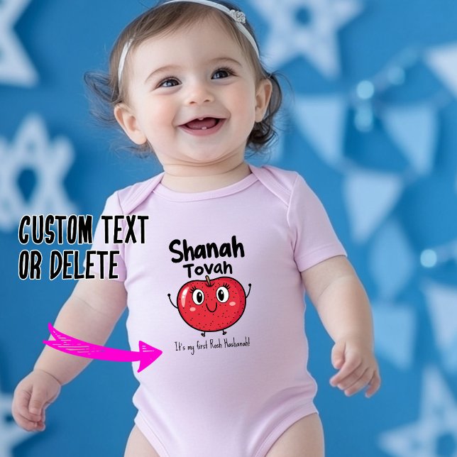 Body Para Bebé 🍎 Alegres colisiones de Apple con texto personali (🍎Cheerful Apple Bliss with custom text Baby Bodysuit)