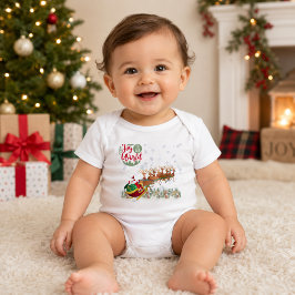 Body Para Bebé Alegría al mundo trineo de Santa Navidad
