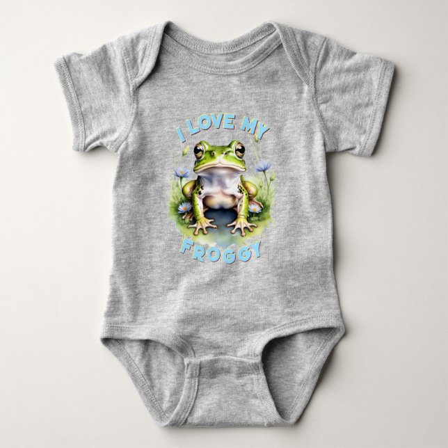 Body Para Bebé Alegría de Froggy amistosa - Personalizada (Anverso)
