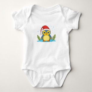 Body Para Bebé Alegría de Pingüino Navideña 