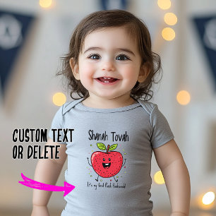 Body Para Bebé 🍎 Alegría festiva de Apple con texto personalizad