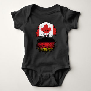 Body Para Bebé Alemania Bandera de raíces de árboles de Canadá en