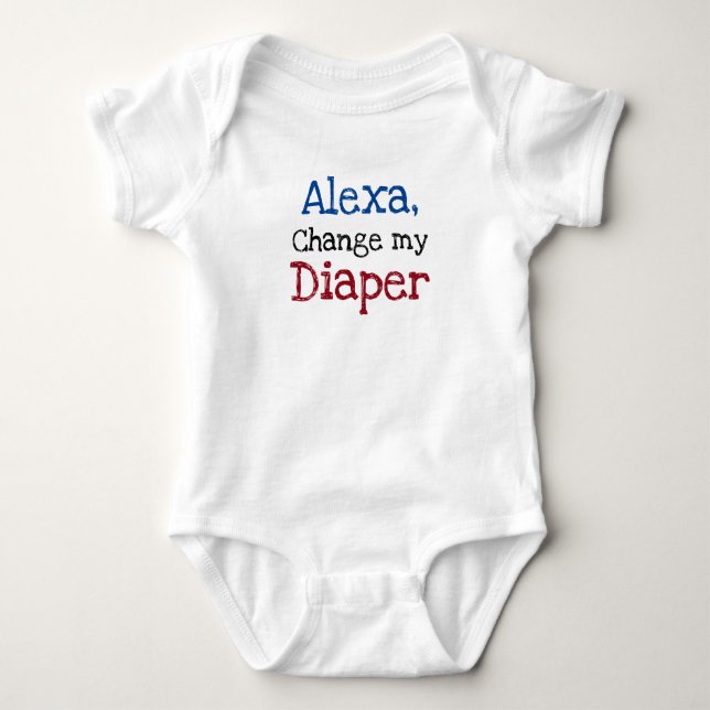 Body Para Bebé Alexa, cambia a mi bebé gracioso de Diaper (Anverso)