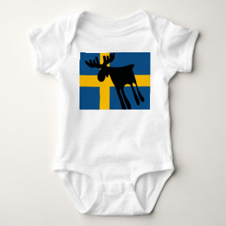 Body Para Bebé Älg / Moose med Svenska flaggan