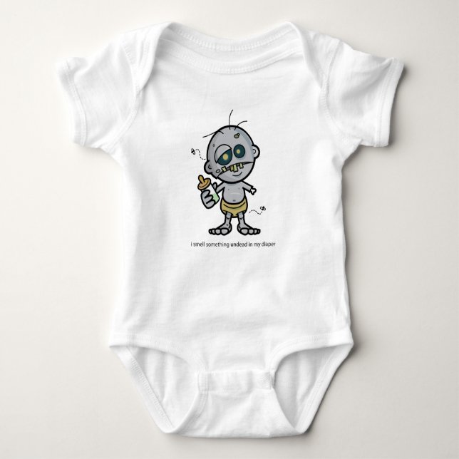 Body Para Bebé Algo Undead en mi enredadera del niño del pañal (Anverso)