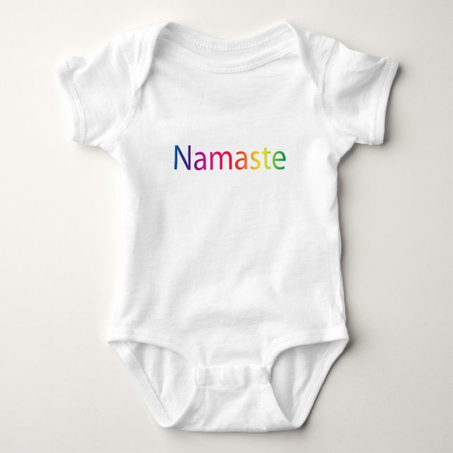 Body Para Bebé Algodón orgánico Onsie de Namaste del arco iris (Anverso)