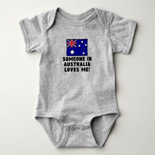Body Para Bebé ¡Alguien en Australia me ama! (Anverso)