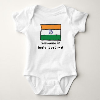 Body Para Bebé Alguien en India me ama la bandera india