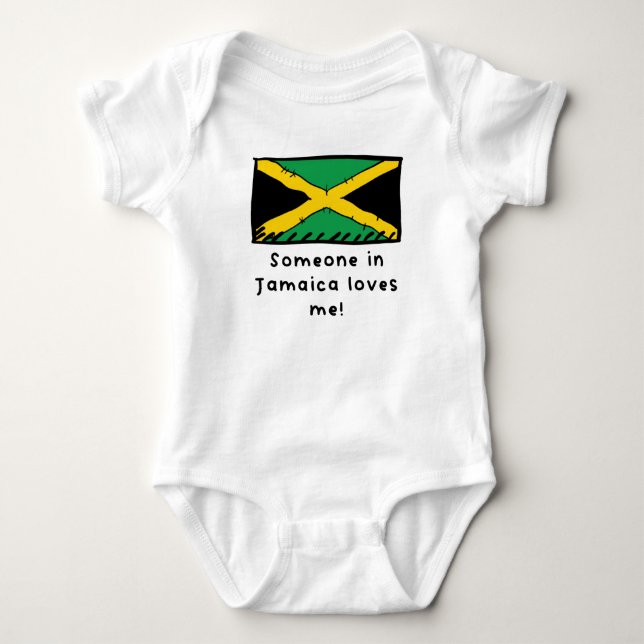 Body Para Bebé Alguien en Jamaica me ama la bandera jamaiquina (Anverso)