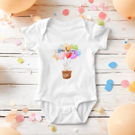 Body Para Bebé Algunos conejitos acaban de traer globos arcoiris