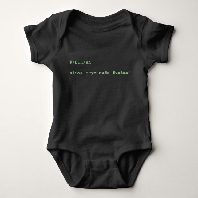 Body Para Bebé alias cry="sudo feedme" Baby Bodysuit (Anverso)