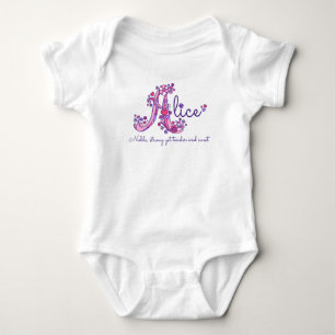Body Para Bebé Alice chica nombre y significado Una ropa de monog