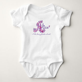 Body Para Bebé Alice chica nombre y significado Una ropa de monog