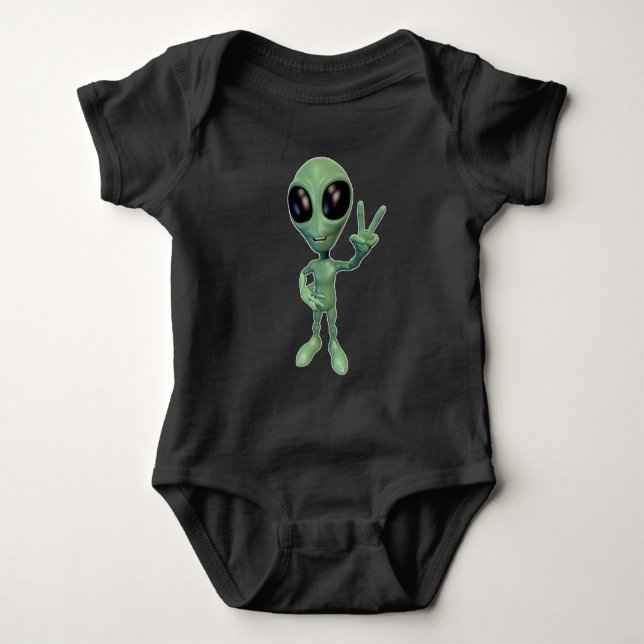 Body Para Bebé Alien - Paz contra Rótulo (Anverso)