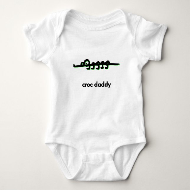 Body Para Bebé Alligator_2_croc_Daddy_shirt_black (Anverso)