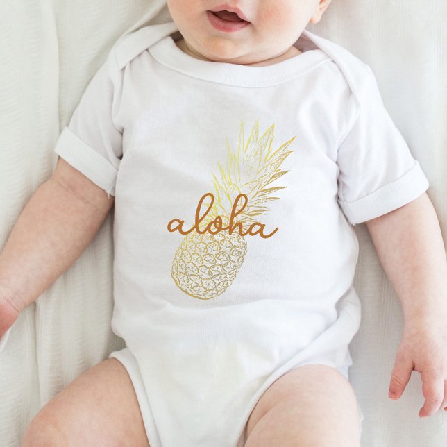 Body Para Bebé Aloha Gold Pineapple Holiday (Subido por el creador)