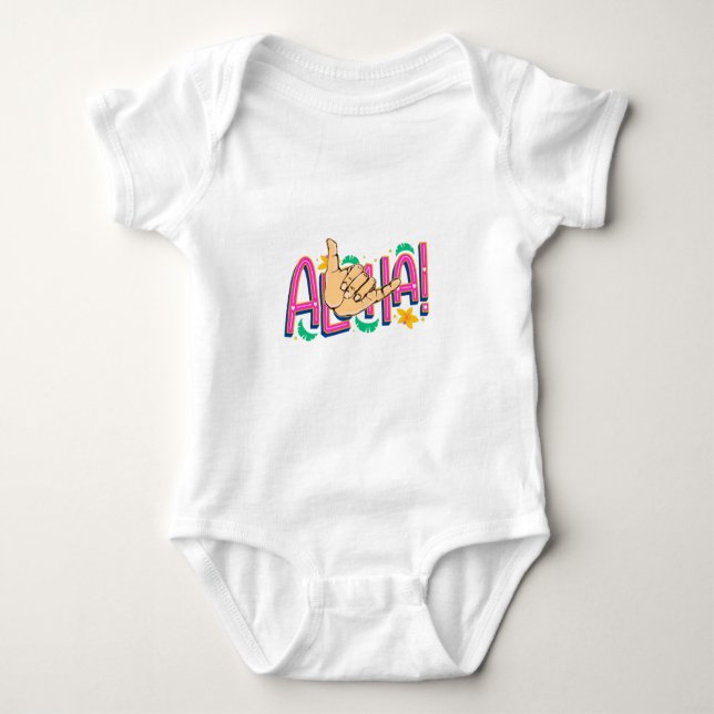 Body Para Bebé Aloha Hawaii Bodysuit T-Shirt (Anverso)