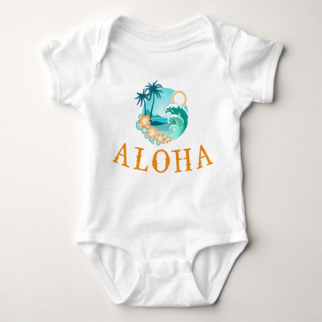 Body Para Bebé Aloha Tropical Tee (Anverso)