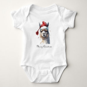 Body Para Bebé Alpaca de la primera Navidad del bebé