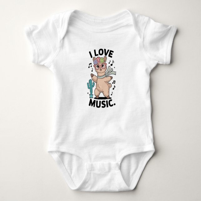 Body Para Bebé Alpaca love music (Anverso)