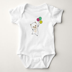 Body Para Bebé Alpaca Mosca Con Globos Animales Dulces Para