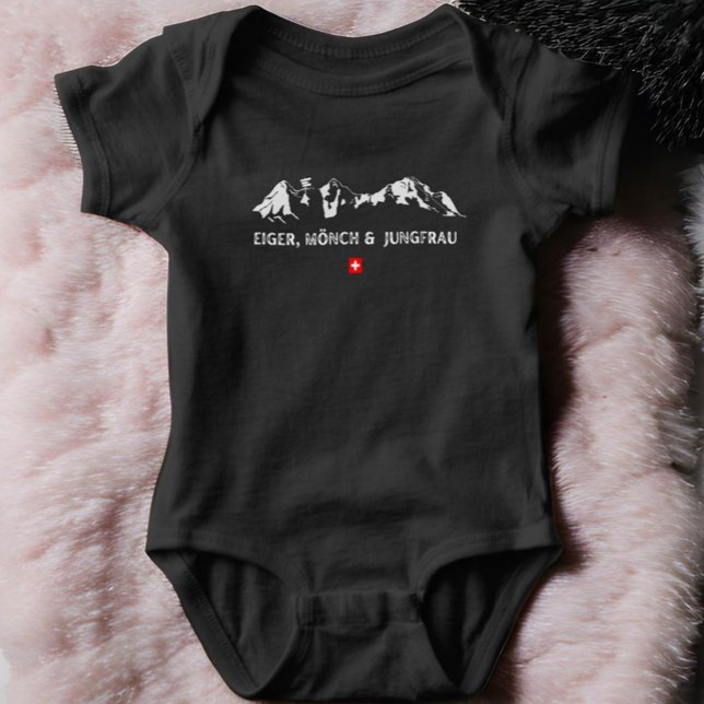 Body Para Bebé Alpes suizos | Eiger Mönch y Jungfrau | Baby Bodys (Eiger Monch Jungfrau baby bodysuit)