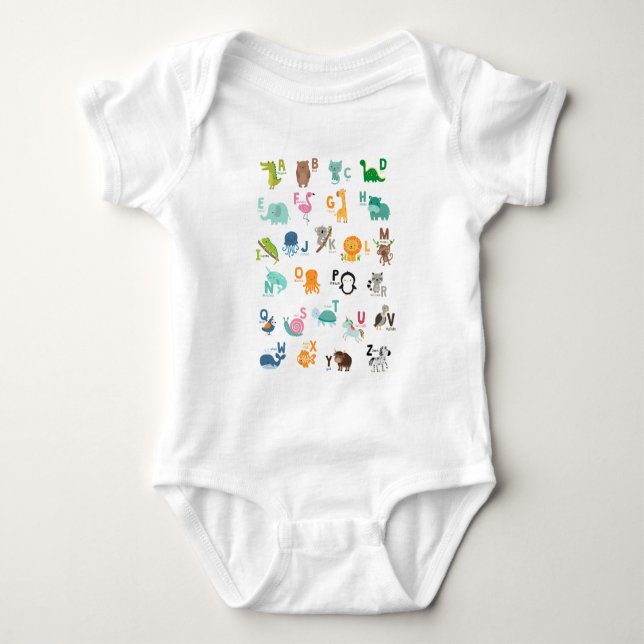 Body Para Bebé Alphabet Animal Doodle (Anverso)