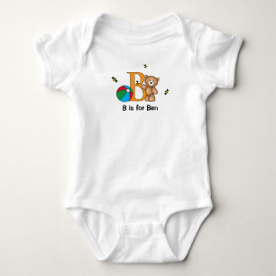 Body Para Bebé Alphabet B tee para niños - personalizar con su no