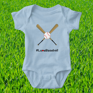 Body Para Bebé Ama el eslogan de hashtag de béisbol deportes
